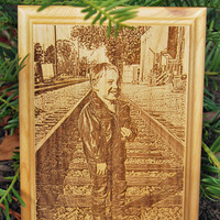 Custom Engraved Wooden Plaque - Portrait